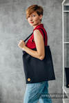 Sac à bandoulière en retailles d’écharpes (100 % coton) - LITTLE HERRINGBONE EBONY BLACK 