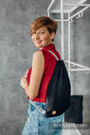 Sackpack made of wrap fabric (100% cotton) - LITTLE HERRINGBONE EBONY BLACK - standard size 32cmx43cm