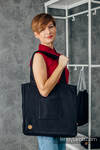 Shoulder bag made of wrap fabric (100% cotton) - LITTLE HERRINGBONE EBONY BLACK - standard size 37cmx37cm
