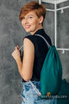 Sackpack made of wrap fabric (100% cotton) - EMERALD - standard size 32cmx43cm