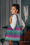 Shoulder bag made of wrap fabric (100% cotton) - LITTLE HERRINGBONE IMPRESSION DARK - standard size 37cmx37cm