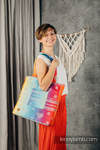 Shoulder bag made of wrap fabric (100% cotton) - RAINBOW LACE SILVER - standard size 37cmx37cm