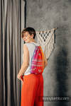 Sackpack made of wrap fabric (100% cotton) - RAINBOW LACE SILVER - standard size 32cmx43cm