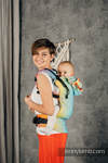 LennyGo Porte-bébé ergonomique, taille bébé, jacquard 100% coton, RAINBOW LACE SILVER 