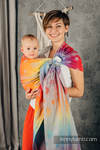Żakardowa chusta kółkowa do noszenia dzieci, (100% bawełna), ramię bez zakładek - SREBRZYSTA TĘCZOWA KORONKA - standard 1.8m