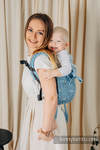 Lenny Buckle Onbuhimo baby carrier, standard size, jacquard weave (100% linen) - LOTUS - BLUE 
