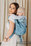 Lenny Buckle Onbuhimo baby carrier, toddler size, jacquard weave (100% linen) - LOTUS - BLUE 