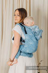 LennyGo Ergonomic Carrier, Toddler Size, jacquard weave 100% linen - LOTUS - BLUE 