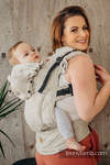 LennyGo Ergonomic Carrier, Baby Size, jacquard weave 100% linen - LOTUS - NATURAL 