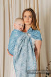 Ringsling, Jacquard Weave, with gathered shoulder (100% linen) - LOTUS - BLUE - standard 1.8m