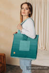 Borsa Shoulder Bag in tessuto di fascia (100% cotone) - LITTLE HERRINGBONE OMBRE GREEN - misura standard 37cm x 37cm 