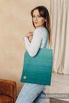 Shopping bag made of wrap fabric (100% cotton) - LITTLE HERRINGBONE OMBRE GREEN 