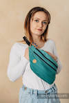 Waist Bag made of woven fabric, size large (100% cotton) - LITTLE HERRINGBONE OMBRE GREEN 