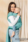 WRAP-TAI toddler avec capuche, d’écharpes / 100 % coton / LITTLE HERRINGBONE OMBRE GREEN 