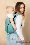 Lenny Buckle Onbuhimo baby carrier, toddler size, herringbone weave (100% cotton) - LITTLE HERRINGBONE OMBRE GREEN 