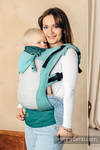 LennyGo Porte-bébé en maille ergonomique, taille bébé, tissage herringbone, 86 % coton, 14% polyester - LITTLE HERRINGBONE OMBRE GREEN 