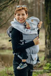 Mutter-Kind Schal (gestrickter Sweatshirtstoff) - Graue Melange & Colorful Wind