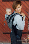 Lenny Buckle Onbuhimo baby carrier, toddler size, jacquard weave (100% linen) - LOTUS - BLACK 