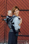 LennyGo Ergonomic Carrier, Baby Size, jacquard weave 100% linen - LOTUS - BLACK 