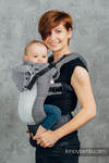 LennyGo Porte-bébé en maille ergonomique, taille bébé, tissage herringbone, 86 % coton, 14% polyester - LITTLE HERRINGBONE OMBRE GREY