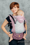 LennyGo Porte-bébé en maille ergonomique, taille bébé, tissage herringbone, 86 % coton, 14% polyester - LITTLE HERRINGBONE OMBRE PINK
