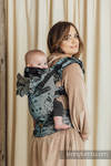 LennyGo Ergonomic Carrier, Baby Size, jacquard weave 60% cotton 28% linen 12% tussah silk - DRAGONFLY - TWO ELEMENTS