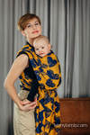 Baby Wrap, Jacquard Weave (100% cotton) - LOVKA MUSTARD & NAVY BLUE - size S