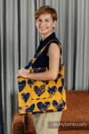Shoulder bag made of wrap fabric (100% cotton) - LOVKA MUSTARD & NAVY BLUE - standard size 37cmx37cm