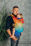 LennyGo Ergonomic Carrier, Baby Size, jacquard weave 100% cotton - RAINBOW PEACOCK’S TAIL 
