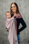 Ringsling, Jacquard Weave (100% cotton), with gathered shoulder - LITTLE HERRINGBONE OMBRE PINK - standard 1.8m