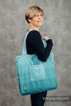 Shoulder bag made of wrap fabric (100% cotton) - LITTLE HERRINGBONE OMBRE TEAL - standard size 37cmx37cm