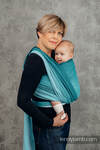 Baby Wrap, Herringbone Weave (100% cotton) - LITTLE HERRINGBONE OMBRE TEAL - size XS