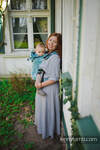 LennyGo Ergonomic Carrier, Baby Size, jacquard weave (45% linen 35% cotton 20% tussah silk) - QUEEN OF THE NIGHT - SPARK