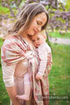 Ringsling, Jacquard Weave, with gathered shoulder (100% linen) - VIRIDIFLORA - CORAL PINK - standard 1.8m