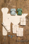 Cloth diaper starter set, size MOS, Herringbone Green Pea & Fresh Mint