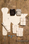 Cloth diaper starter set, size MOS, Herringbone Natural & Brown & Black Stripes