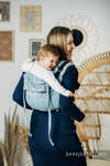 Lenny Buckle Onbuhimo baby carrier, standard size, jacquard weave (100% cotton) - DECO - PLATINUM BLUE