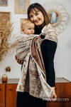 Żakardowa chusta kółkowa do noszenia dzieci, (100% bawełna), ramię bez zakładek - SYMFONIA KREM Z BRĄZEM - standard 1.8m