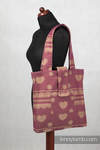 Shoulder bag - 60% Cotton, 40% Polyester - Raspberry & Beige Lace - standard size 37cmx37cm (grade B)