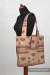 Shoulder bag - 60% Cotton, 40% Polyester - Beige & Raspberry Lace - standard size 37cmx37cm (grade B)