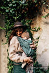 Żakardowa chusta do noszenia dzieci, splot kieszonkowy (61% bawełna, 39% jedwab tussah) - LOTOS - NYMPH - rozmiar M