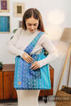 Sac à bandoulière en retailles d’écharpes (100 % coton) - TANGLED - BLUE REED - taille standard 37 cm x 37 cm