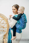 Mochila LennyHybrid Half Buckle, talla preschool, tejido jaqurad 100% algodón - TANGLED - BLUE REED