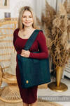 Shoulder bag made of wrap fabric (100% cotton) - PEACOCK'S TAIL - QUANTUM - standard size 37cmx37cm