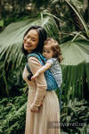 Lenny Buckle Onbuhimo baby carrier, standard size, jacquard weave (100% bamboo viscose) - PEACOCK'S TAIL - SEA ANGEL