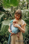 Żakardowa chusta kółkowa do noszenia dzieci, 100% wiskoza bambusowa, ramię bez zakładek - PAWI OGON - SEA ANGEL - standard 1.8m