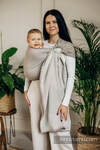 Chusta kółkowa do noszenia dzieci, tkana splotem jodełkowym, bawełna, ramię bez zakładek - MAŁA JODEŁKA ALMOND - standard 1.8m