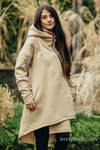 Asymmetrical Hoodie - Beige with Wild Wine - Vineyard - size L