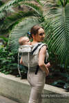 Lenny Buckle Onbuhimo baby carrier, standard size, jacquard weave (52% cotton, 48% linen) - WILD WINE - PATH