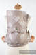 MEI-TAI carrier Mini, jacquard weave - 84% cotton 16% linen - with hood, HEARTS BEIGE & CREAM #babywearing